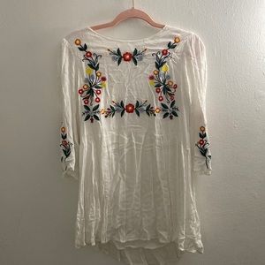 Embroidered, mid sleeve dress. forever 21, worn only once